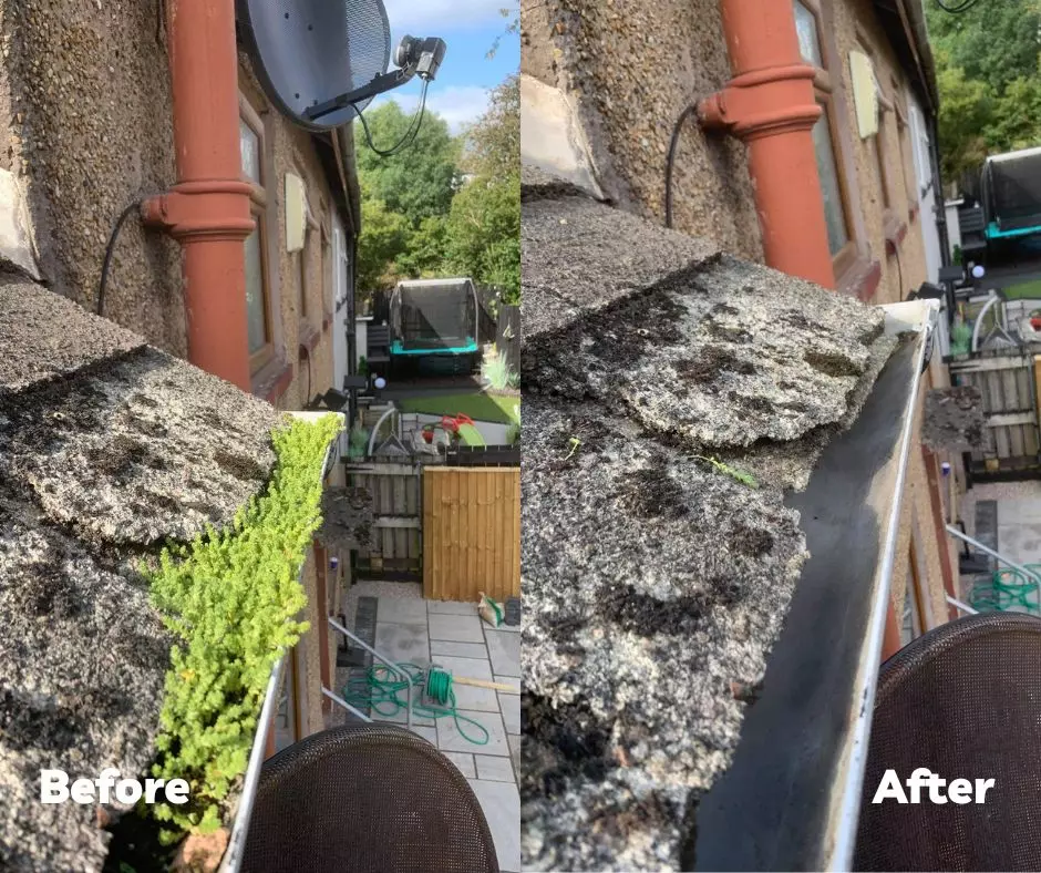 Gutter Clearing & Cleaning (Before And After)